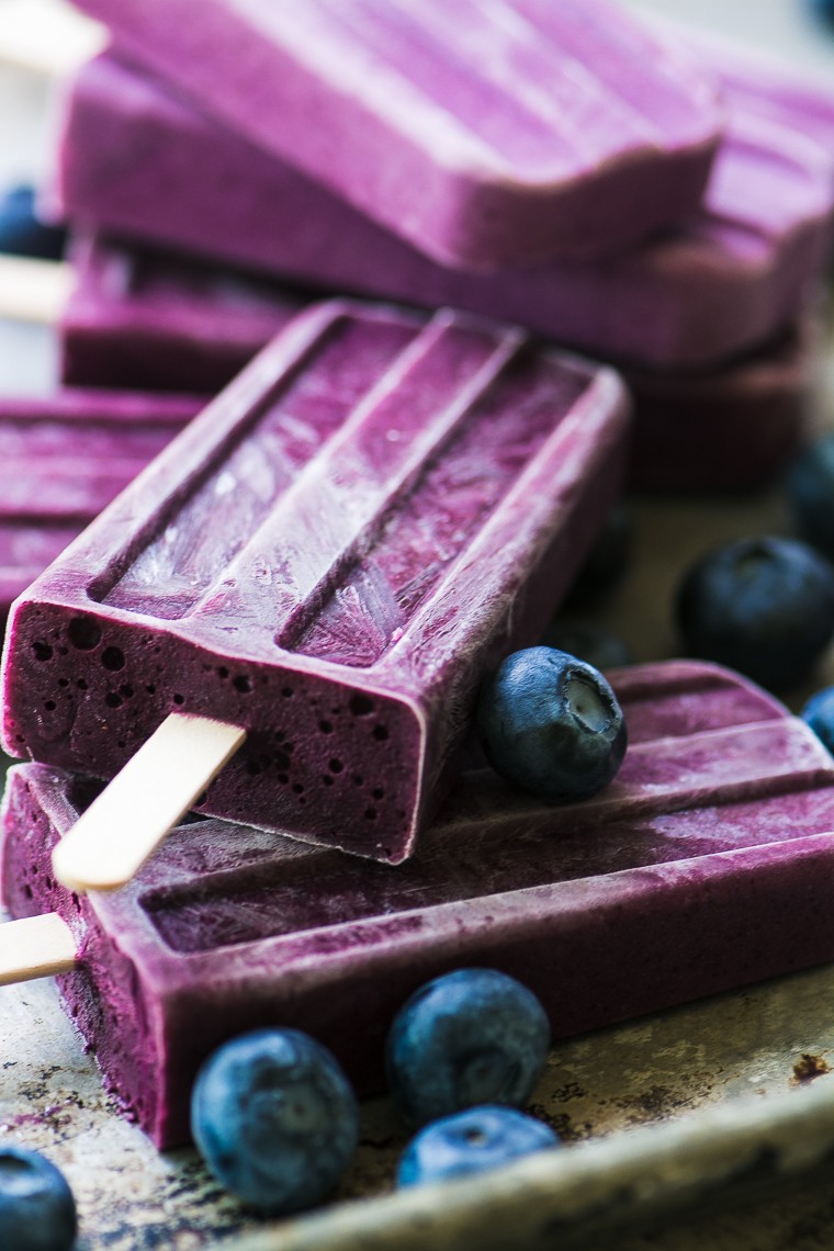 Wild Blueberry and Almond Butter Yogurt Popsicles Recipe | HeyFood — heyfoodapp.com