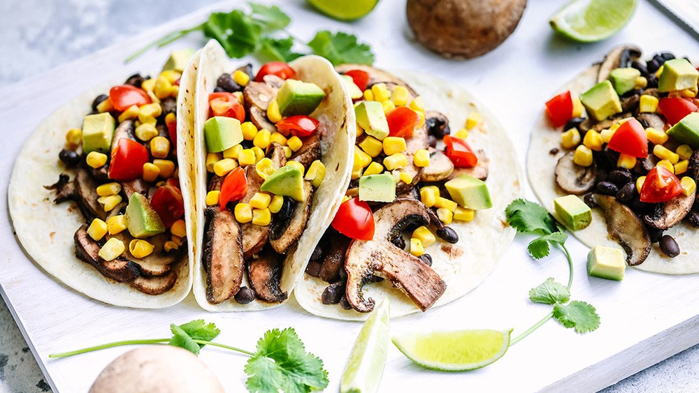 Mushroom & Black Bean Tacos - 15 Minute Dinner Recipe Recipe | HeyFood — heyfoodapp.com