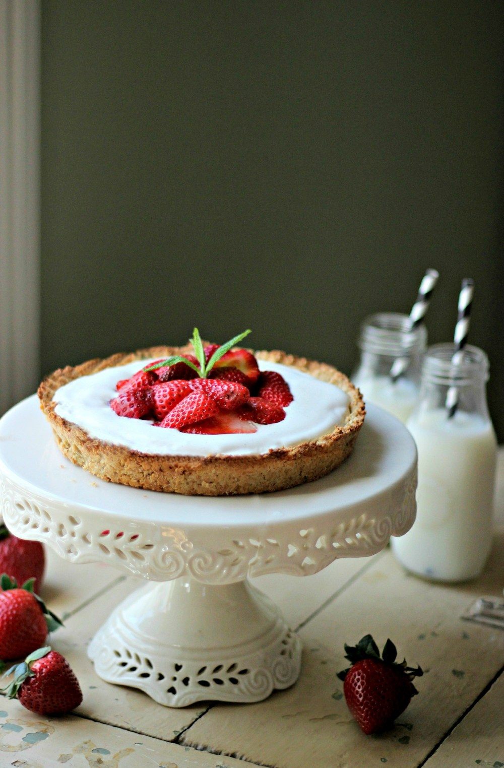 Strawberry Basil & Vanilla Bean Mascarpone Tart Recipe | HeyFood — heyfoodapp.com