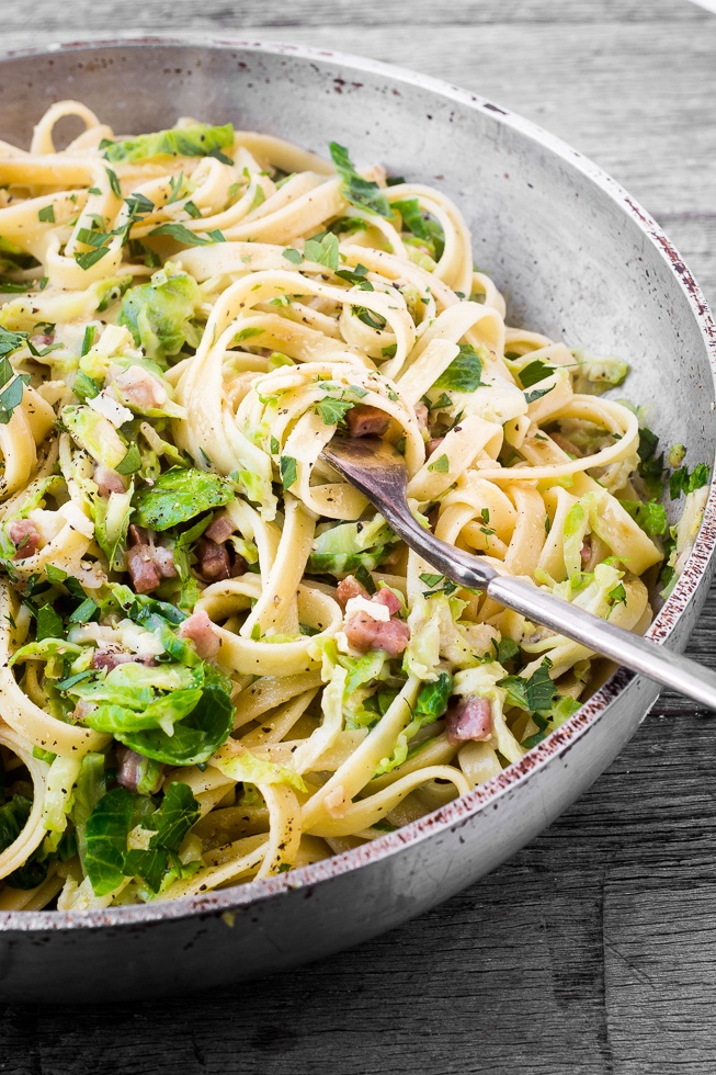 Brussels Sprout Carbonara Recipe | HeyFood — heyfoodapp.com