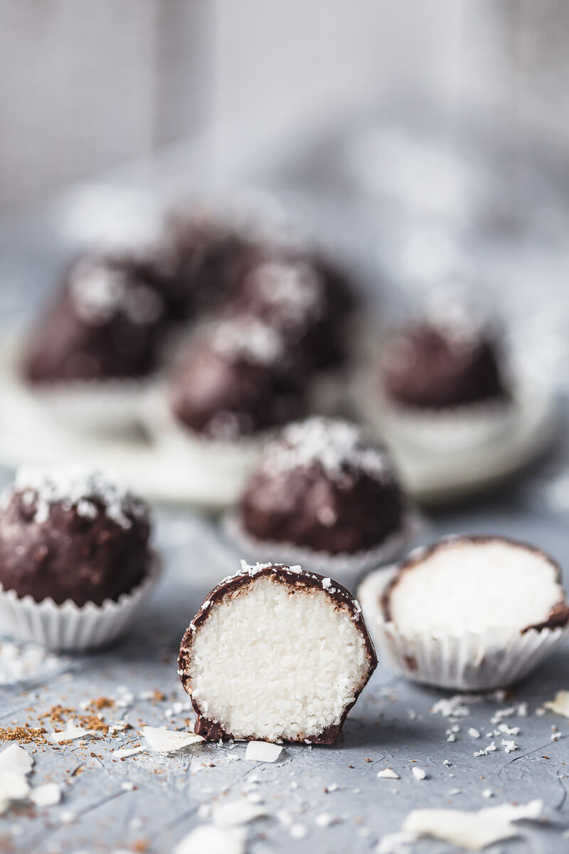 Dark Chocolate Coconut Truffles  Recipe | HeyFood — heyfoodapp.com