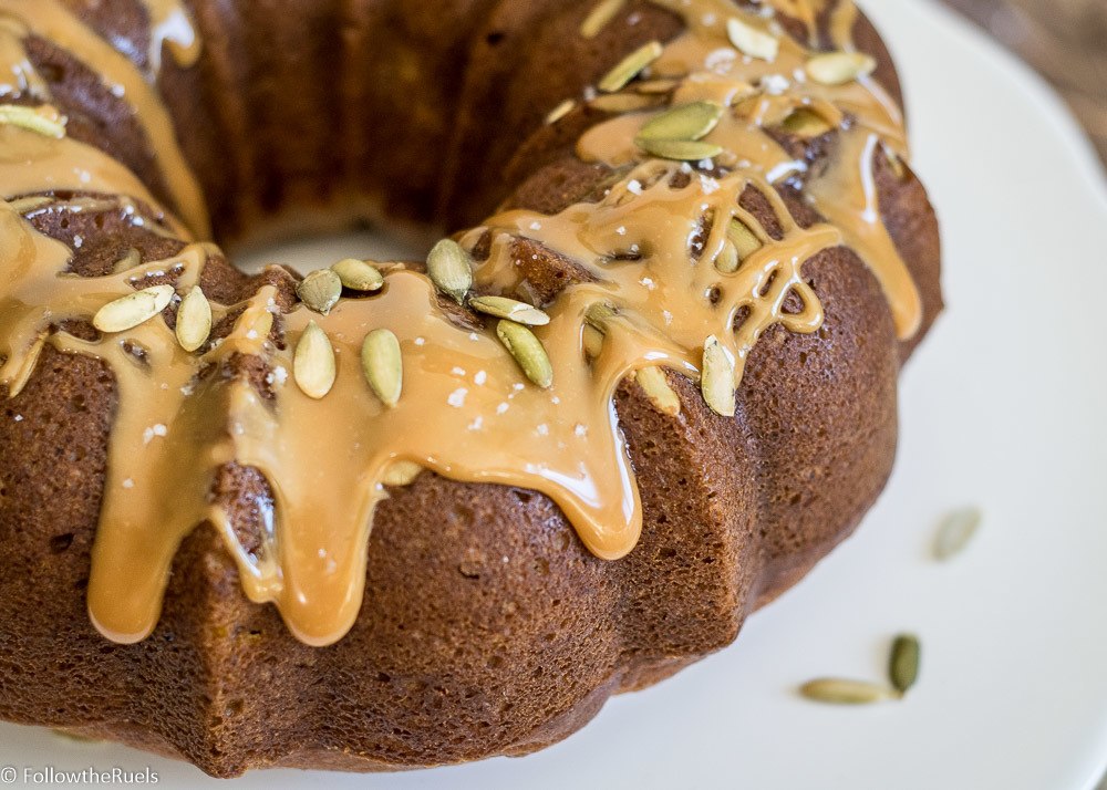 Salted Caramel Pumpkin Apple Bundt Cake Recipe | HeyFood — heyfoodapp.com