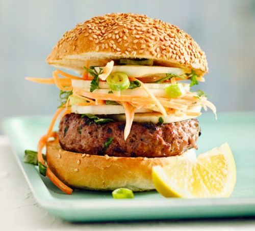 Herby Burgers With Fennel Slaw Recipe | HeyFood — heyfoodapp.com