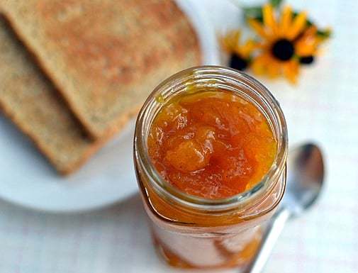 Peach-Mango Jam with Vanilla Recipe | HeyFood — heyfoodapp.com