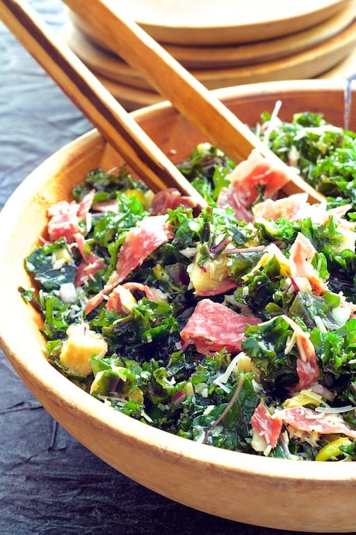 Massaged Kale Antipasto Salad Recipe | HeyFood — heyfoodapp.com