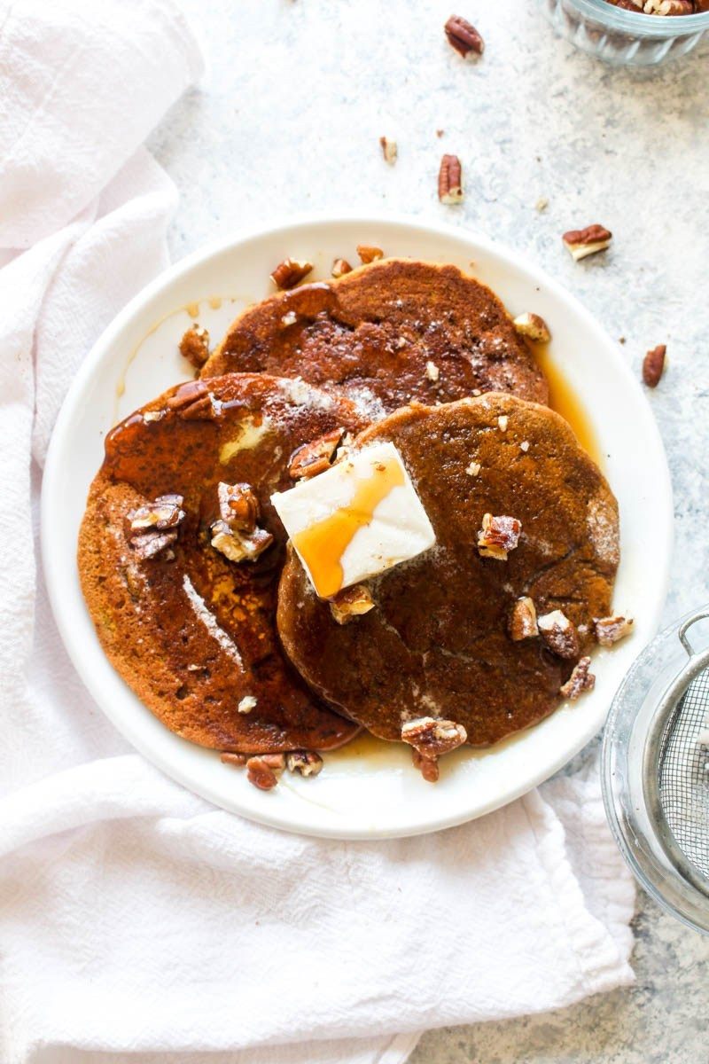 Healthy Gluten Free Pumpkin Pancakes Recipe | HeyFood — heyfoodapp.com