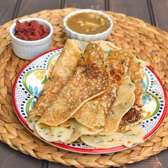 Rava Dosa with Onion Chutney Recipe | HeyFood — heyfoodapp.com