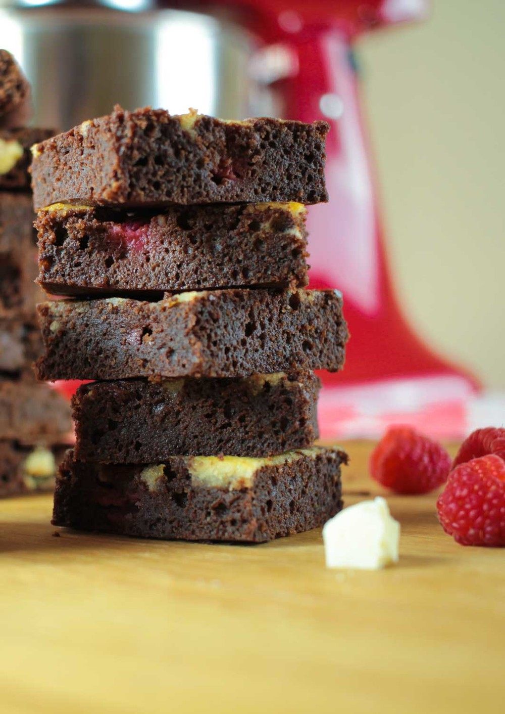 Dark and White Chocolate Brownies with Raspberries Recipe | HeyFood — heyfoodapp.com