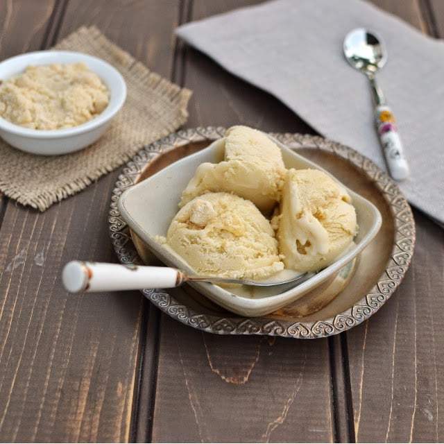 Butterscotch Ice Cream with Almond Praline topping Recipe | HeyFood — heyfoodapp.com