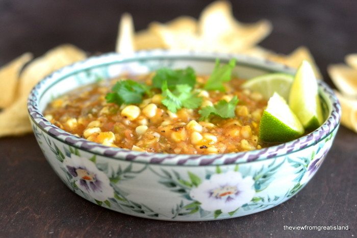 Fire Roasted Tomatillo & Corn Salsa Recipe | HeyFood — heyfoodapp.com