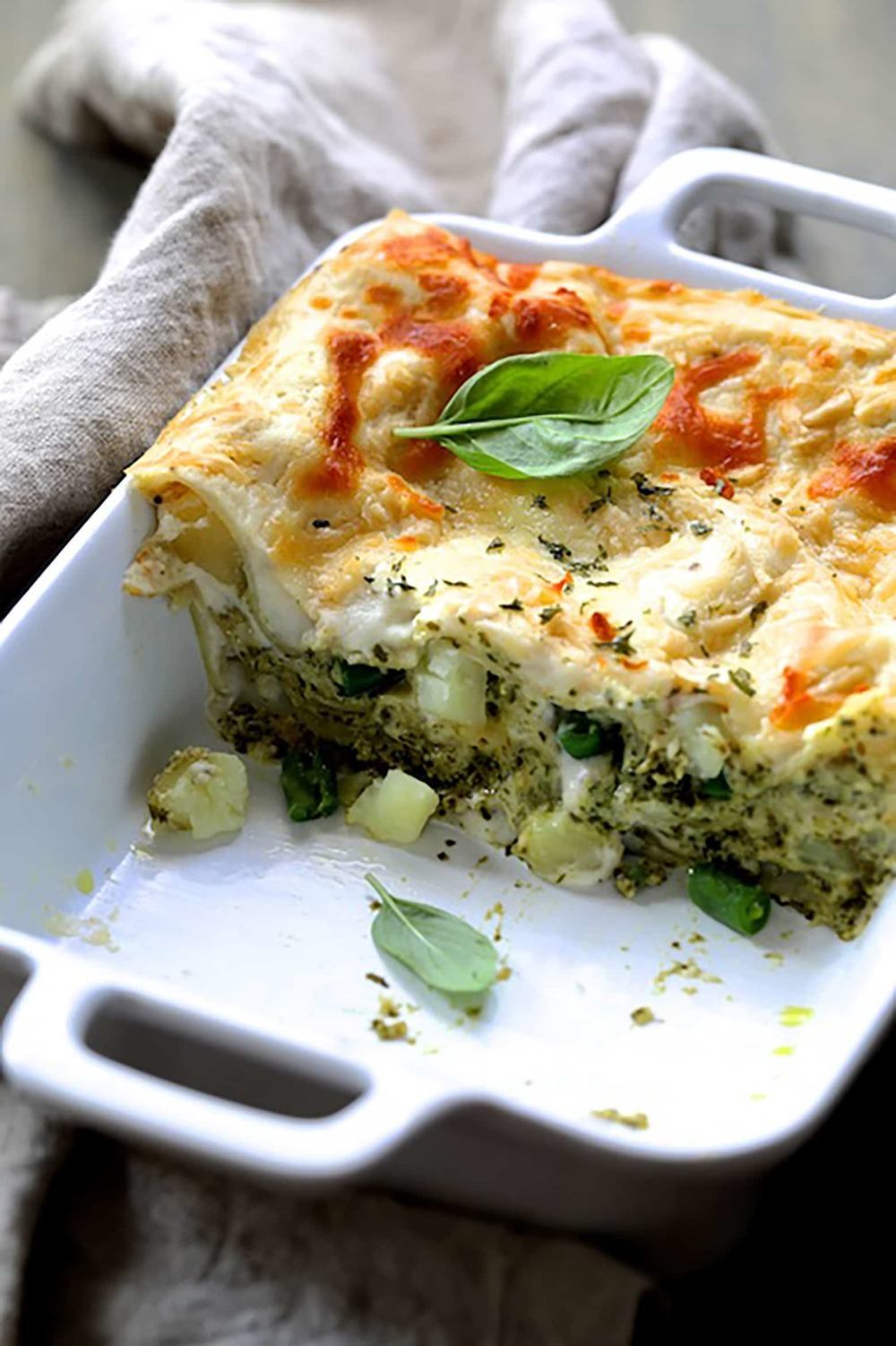 Lasagna with Pesto Green Beans and Potatoes Recipe | HeyFood — heyfoodapp.com