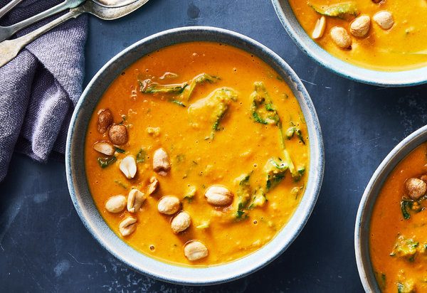 Slow Cooker Coconut Curry Soup With Sweet Potato And Kale Recipe | HeyFood — heyfoodapp.com