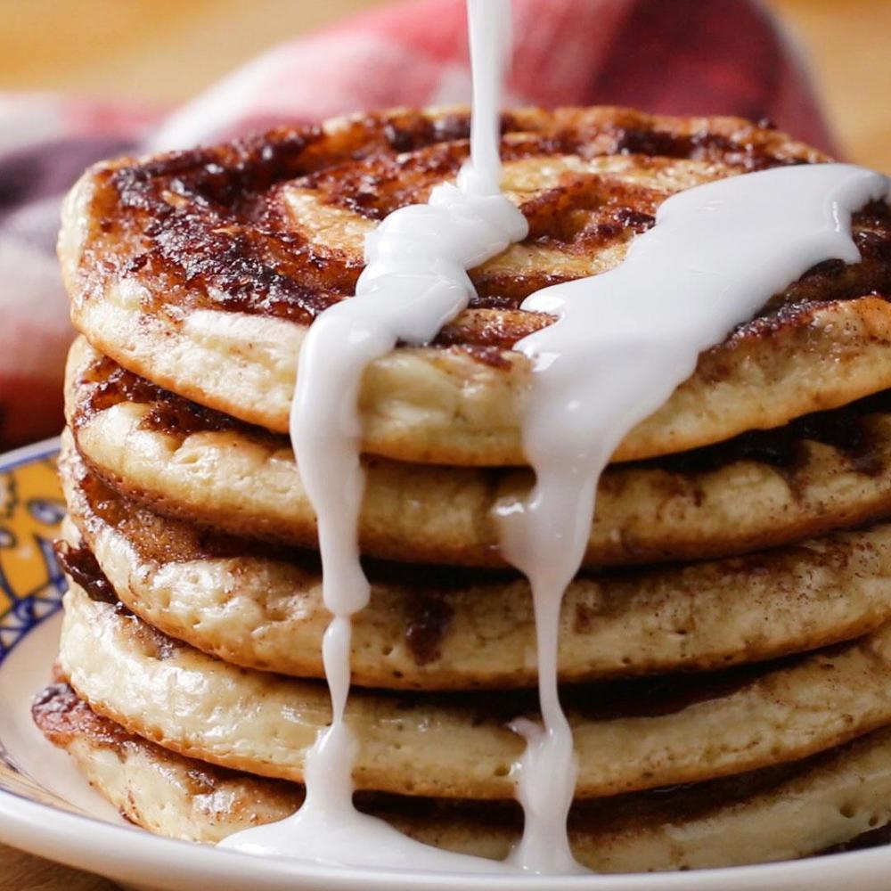 Cinnamon Roll Pancakes With Chloe Coscarelli Recipe By Tasty Recipe | HeyFood — heyfoodapp.com