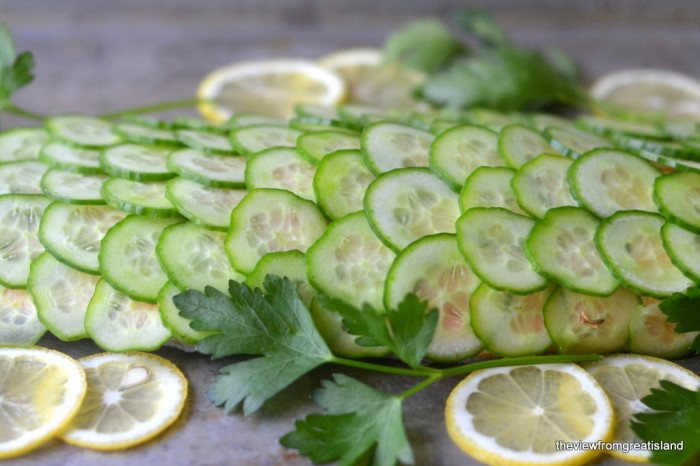 Poached Salmon with Cucumber Scales Recipe | HeyFood — heyfoodapp.com