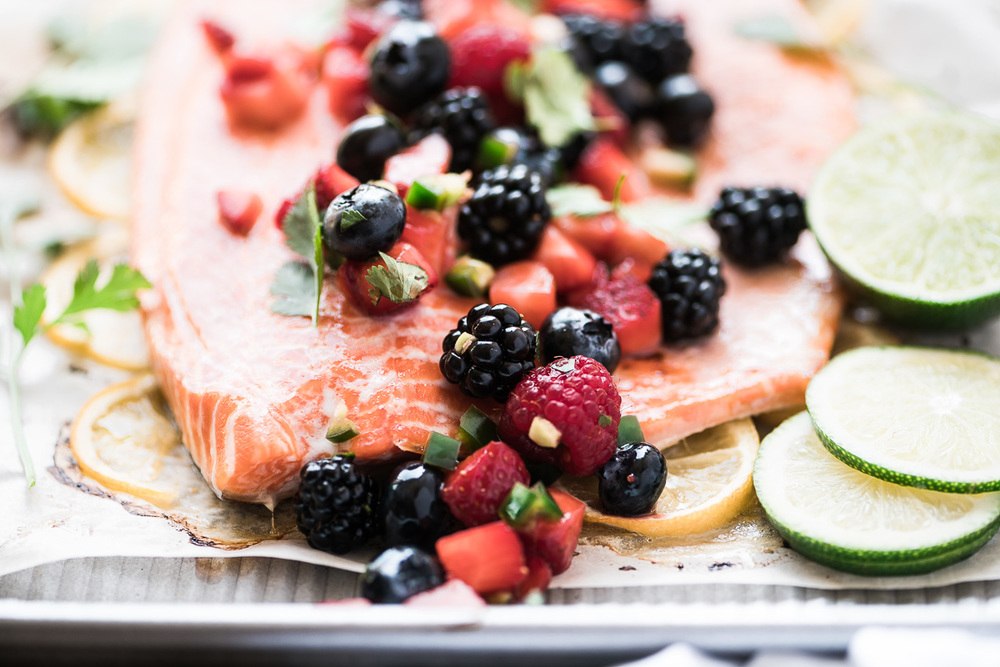 Salmon with Berry Salsa Recipe | HeyFood — heyfoodapp.com