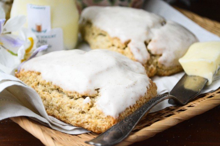 Banana Walnut Scones with Browned Butter Icing Recipe | HeyFood — heyfoodapp.com