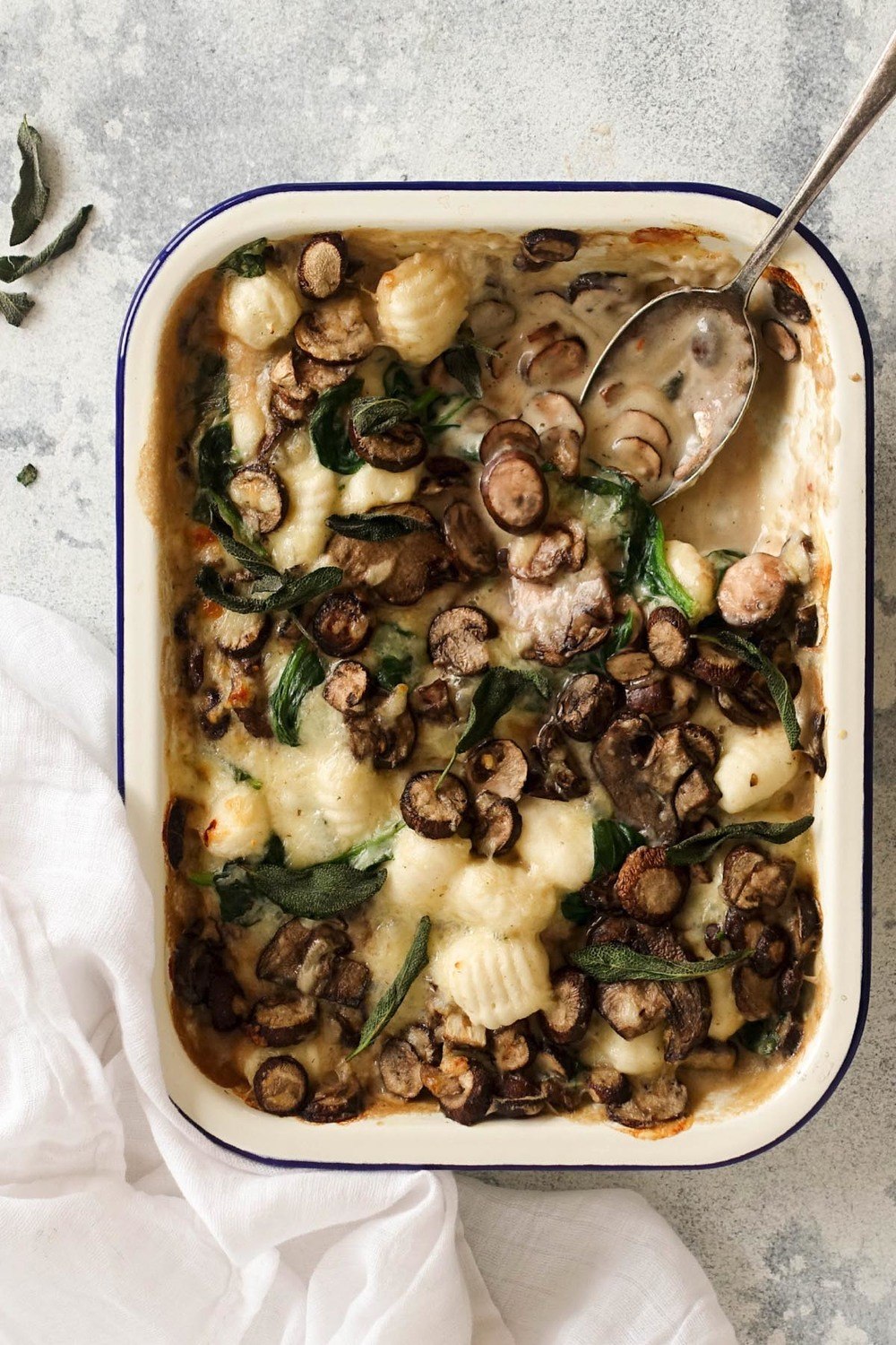 Light & Healthy - Creamy Mushroom Baked Gnocchi Recipe | HeyFood — heyfoodapp.com