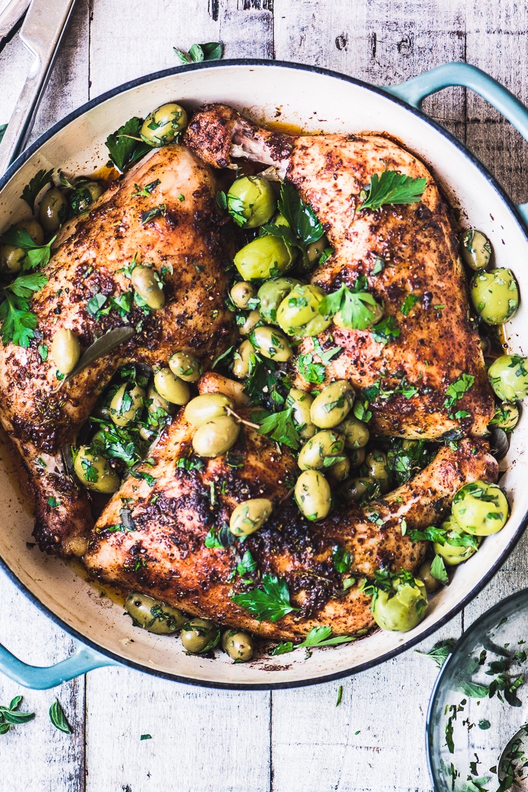 Chicken with Cracked Olives Recipe | HeyFood — heyfoodapp.com