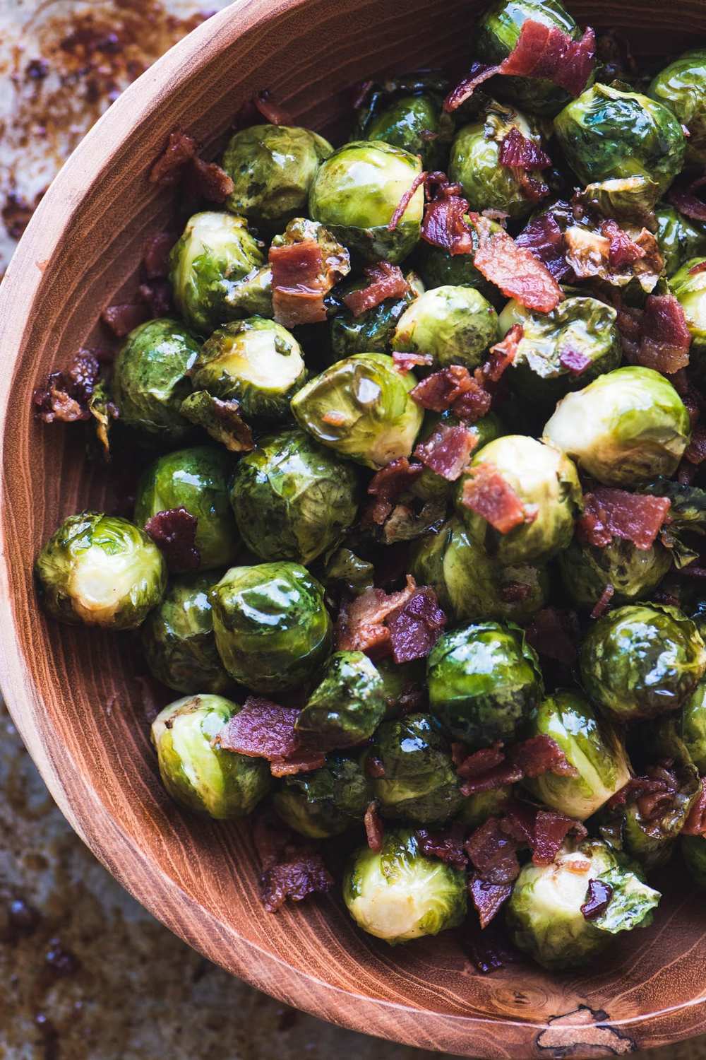 Maple Candied Brussels Sprouts with Bacon Recipe | HeyFood — heyfoodapp.com