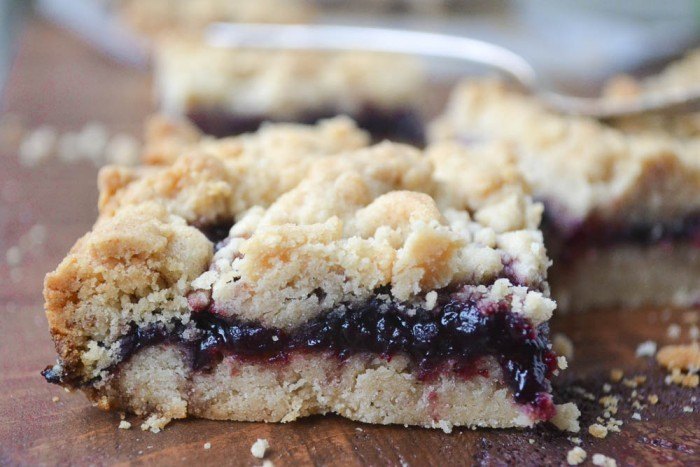 Peanut Butter and {boysenberry} Jam Bars Recipe | HeyFood — heyfoodapp.com