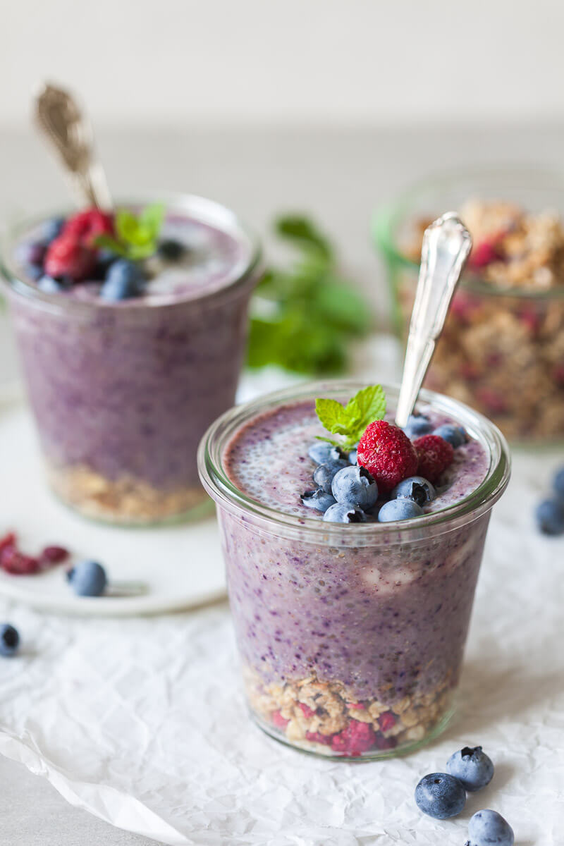 Blueberry Smoothie Chia Pudding  Recipe | HeyFood — heyfoodapp.com