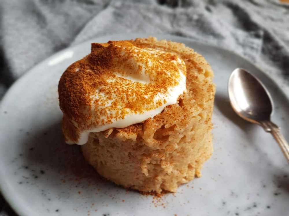 Healthy Apple Pie Mug Cake Recipe | HeyFood — heyfoodapp.com