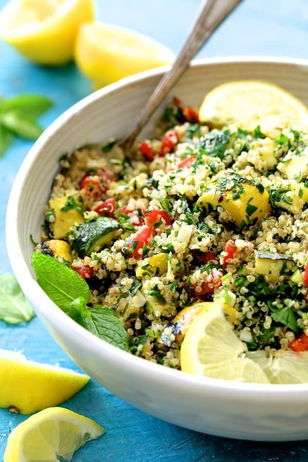 Quinoa Tabbouleh with Grilled Vegetables Recipe | HeyFood — heyfoodapp.com