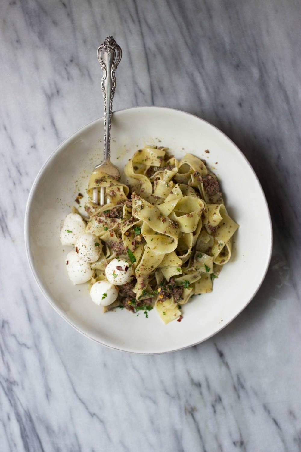 Olive Pesto Pasta Recipe | HeyFood — heyfoodapp.com