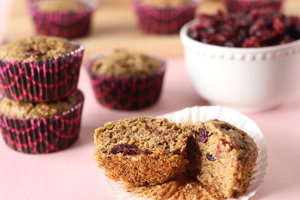 Vegan Cranberry Flax Muffins Recipe | HeyFood — heyfoodapp.com