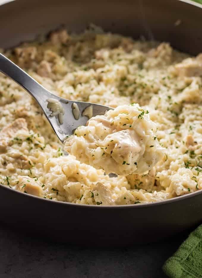 Creamy Parmesan One Pot Chicken and Rice Recipe | HeyFood — heyfoodapp.com