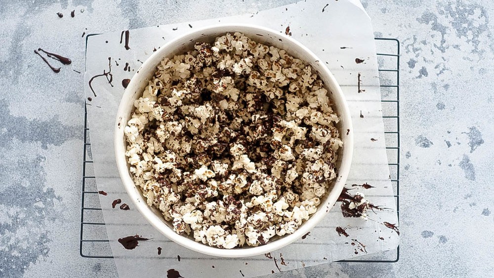 Salted Dark Chocolate Popcorn Recipe | HeyFood — heyfoodapp.com