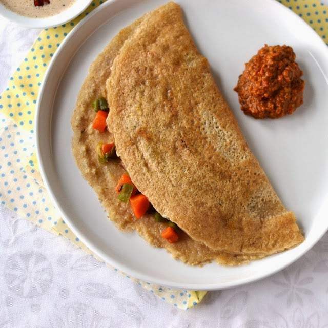 Wheat Rava Dosa with Carrot-Green Beans Curry Recipe | HeyFood — heyfoodapp.com