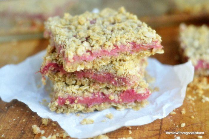 Rhubarb Crumb Bars Recipe | HeyFood — heyfoodapp.com