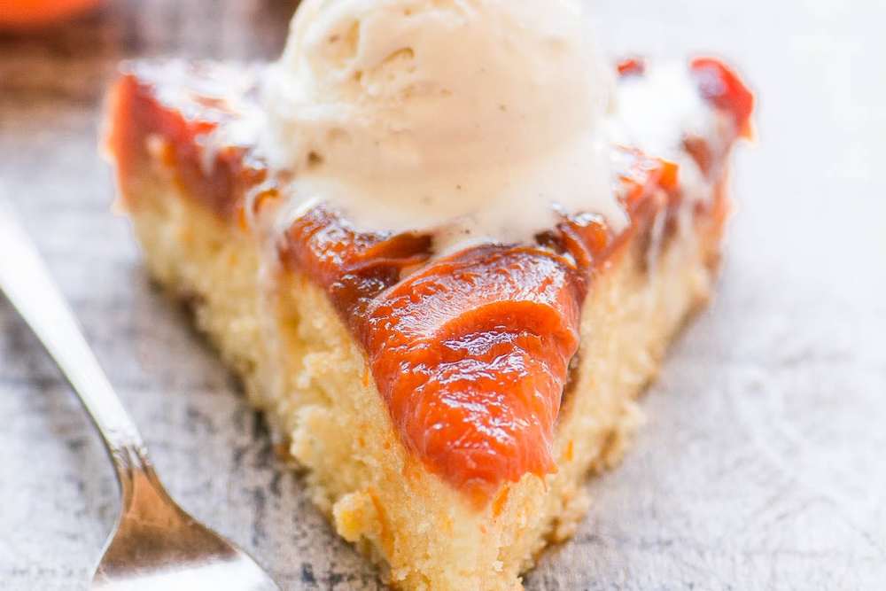 Caramelized Apricot Upside Down Cake Recipe | HeyFood — heyfoodapp.com