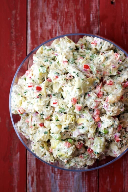 Potato Artichoke Salad with Horseradish Dressing Recipe | HeyFood — heyfoodapp.com