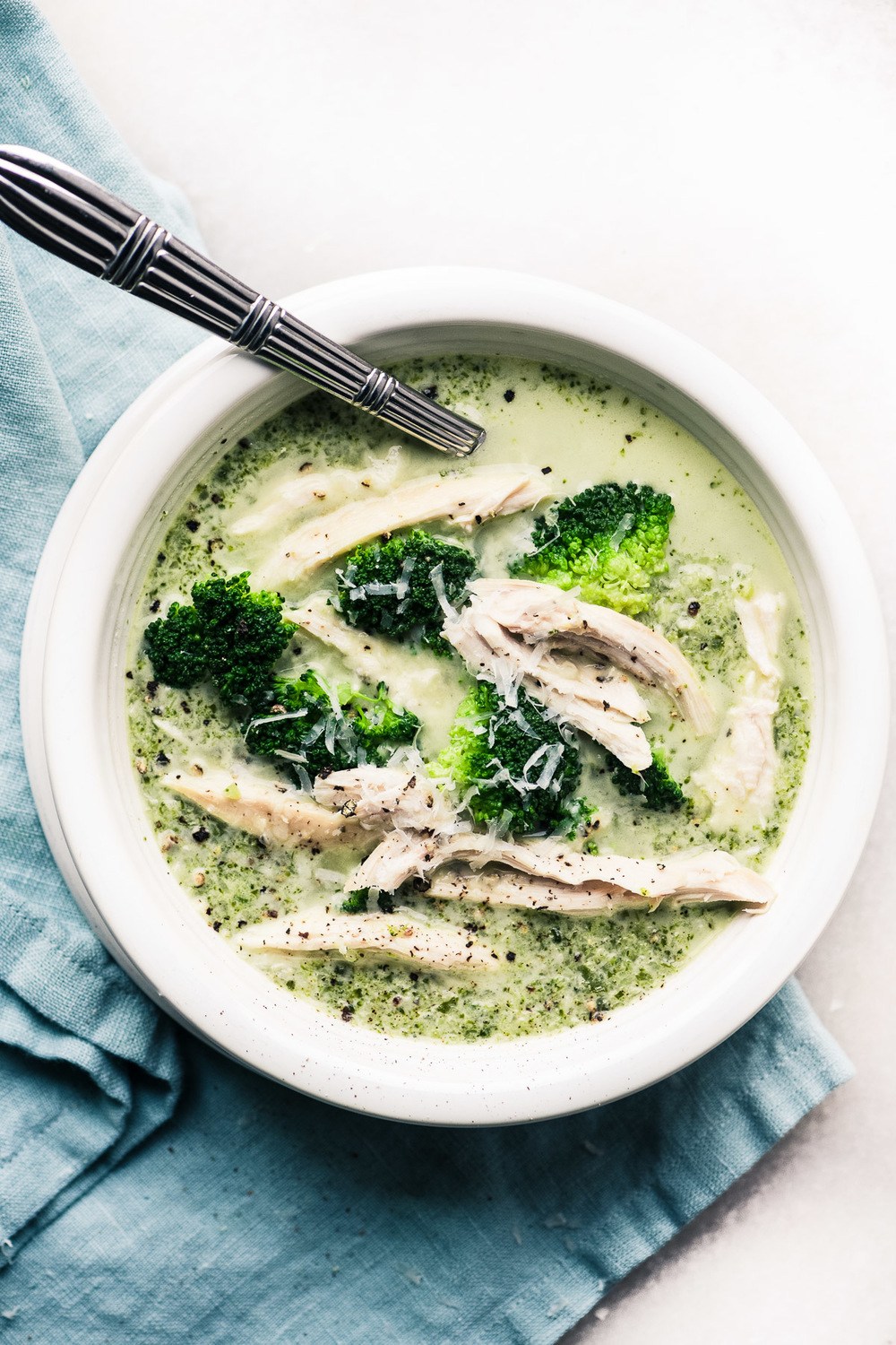 Broccoli Parmesan Chicken Soup Recipe | HeyFood — heyfoodapp.com