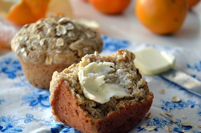 Orange Walnut Oat Bran Muffins Recipe | HeyFood — heyfoodapp.com
