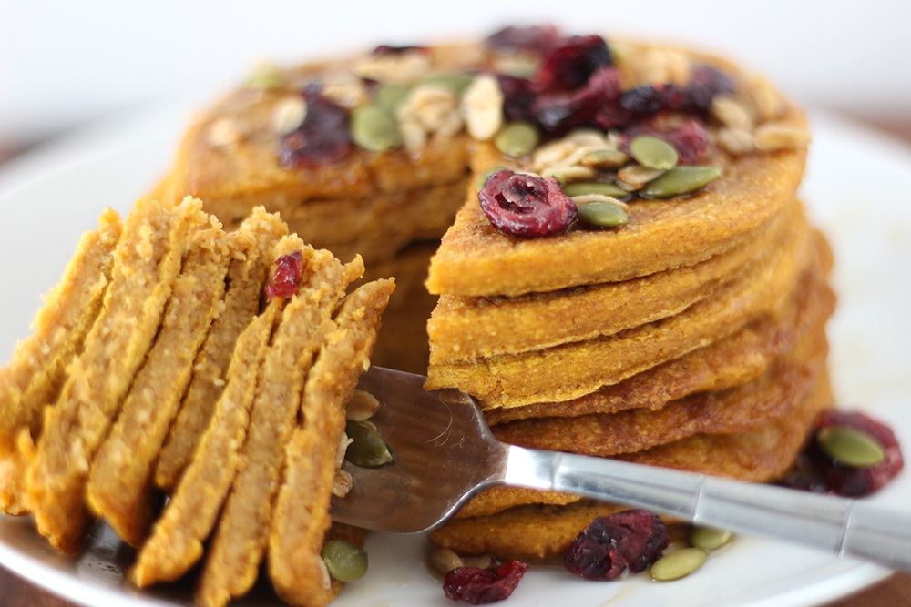 Pumpkin Oat Pancakes  Recipe | HeyFood — heyfoodapp.com