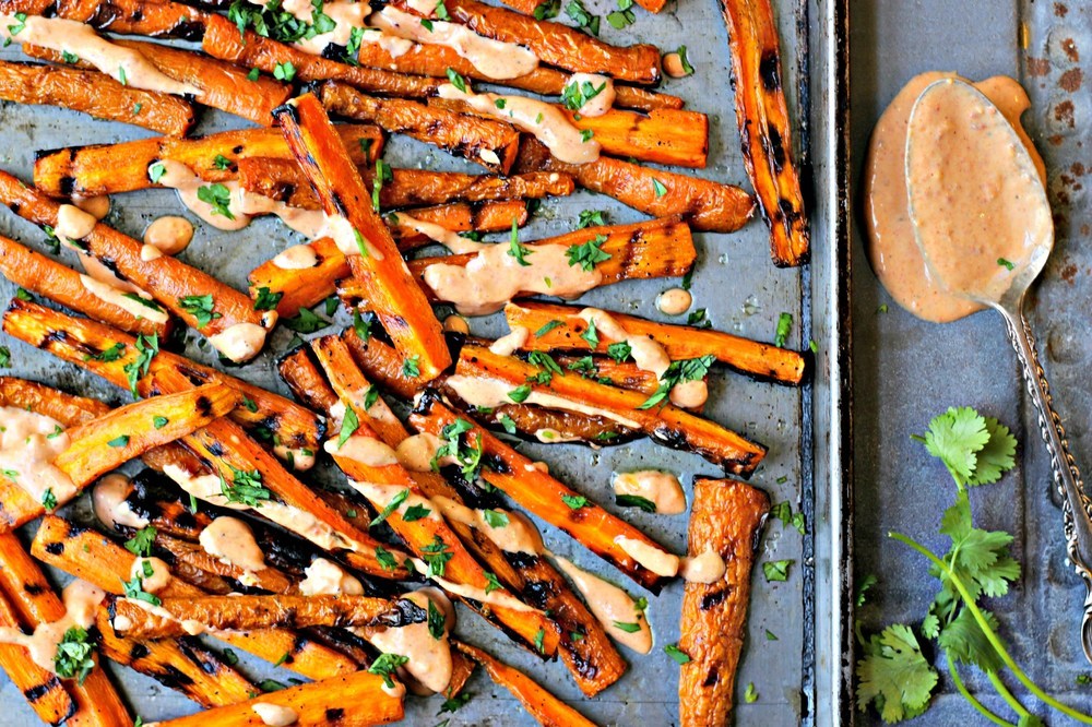Grilled Carrot Fries with Chipotle Lime Aioli Recipe | HeyFood — heyfoodapp.com