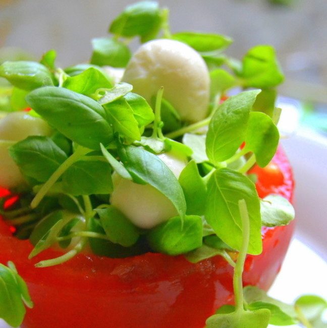 Micro Caprese Salad Recipe | HeyFood — heyfoodapp.com