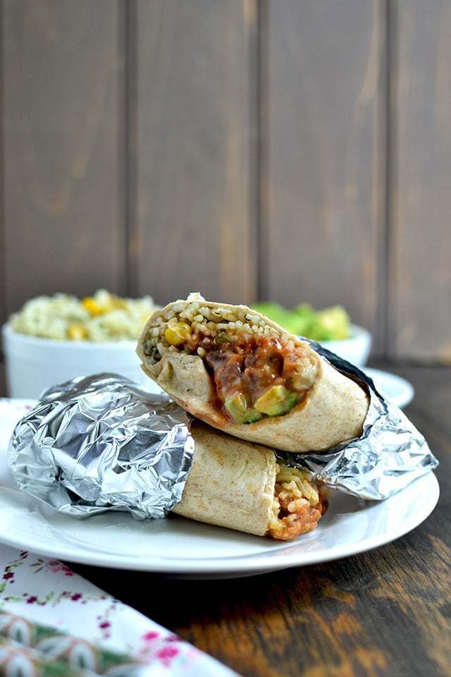 Vegetarian Rice & Beans Burrito with Queso Sauce Recipe | HeyFood — heyfoodapp.com