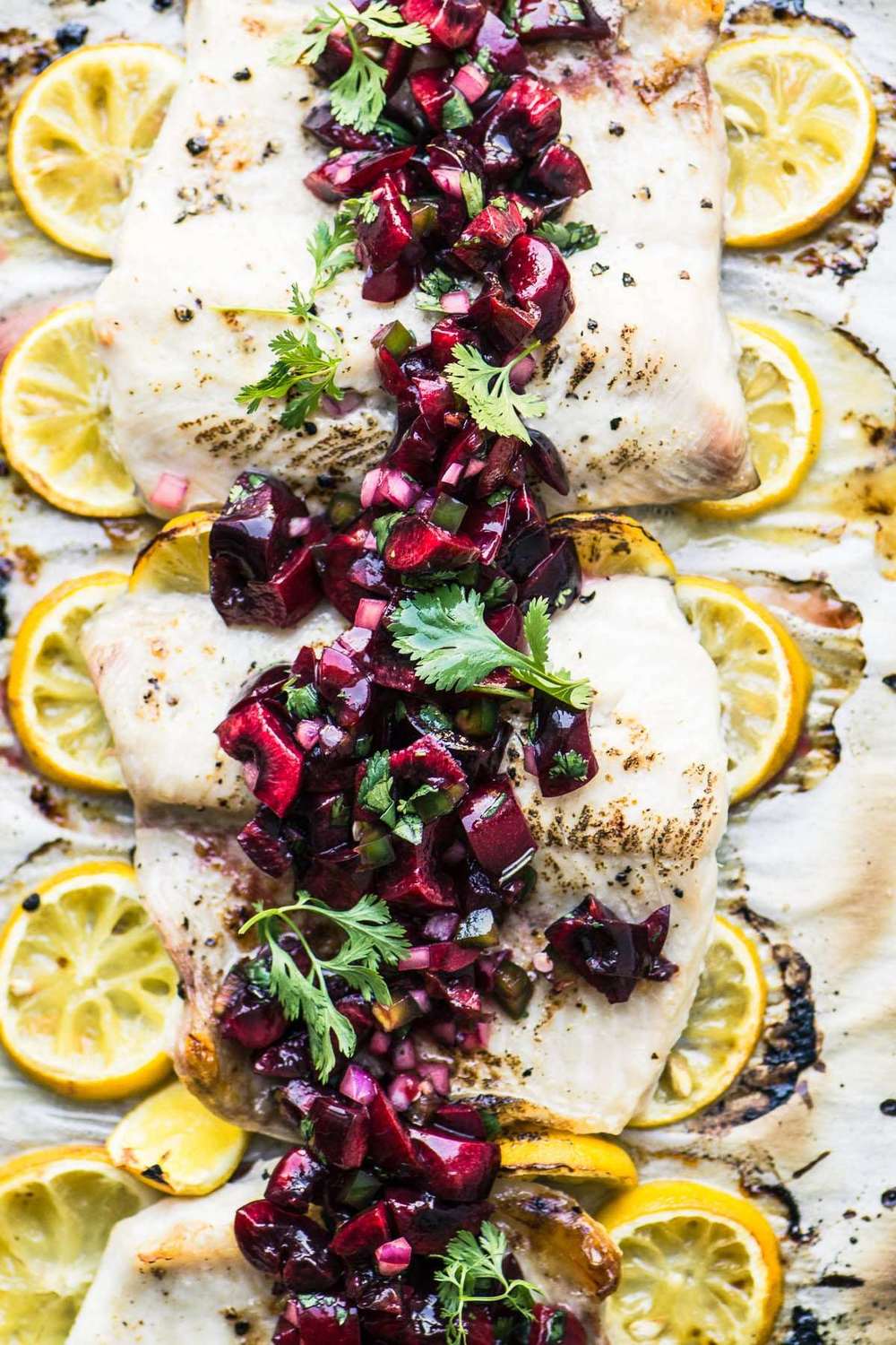 Whitefish with Cherry Salsa Recipe | HeyFood — heyfoodapp.com