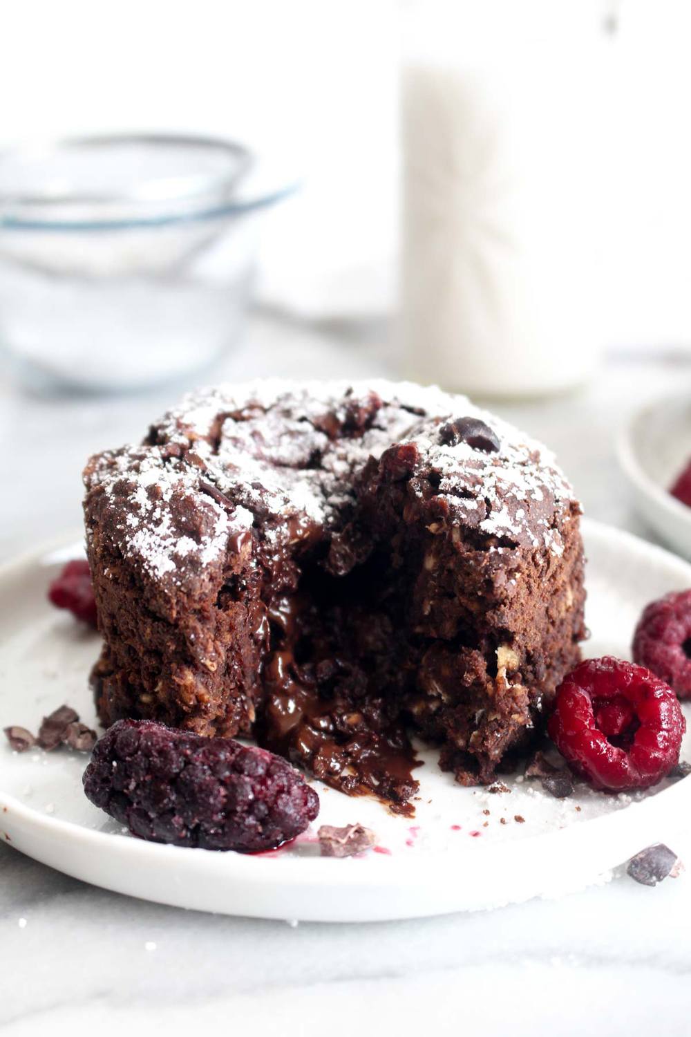 Breakfast Chocolate Lava Baked Oatmeal Cakes Recipe | HeyFood — heyfoodapp.com