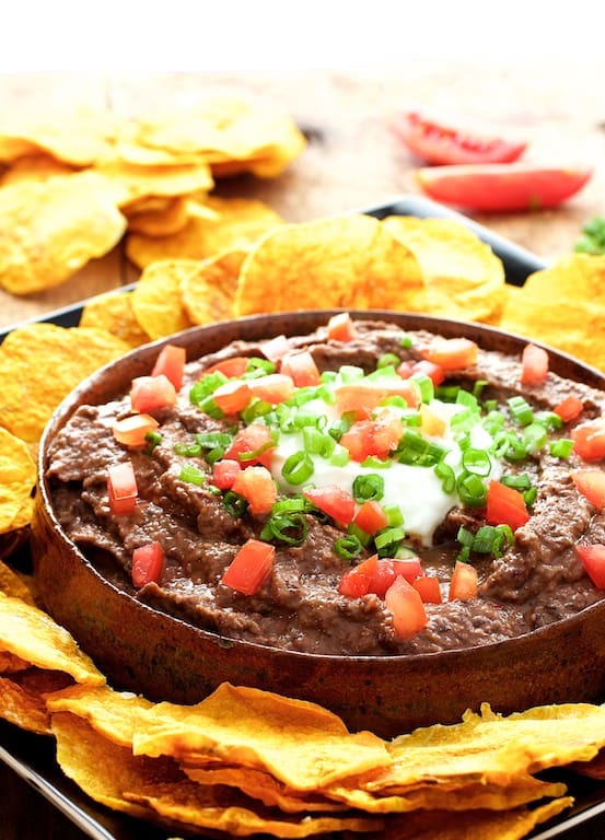 Smokin' Chipotle Black Bean Dip with Oil-Free Butternut Squash Chips Recipe | HeyFood — heyfoodapp.com