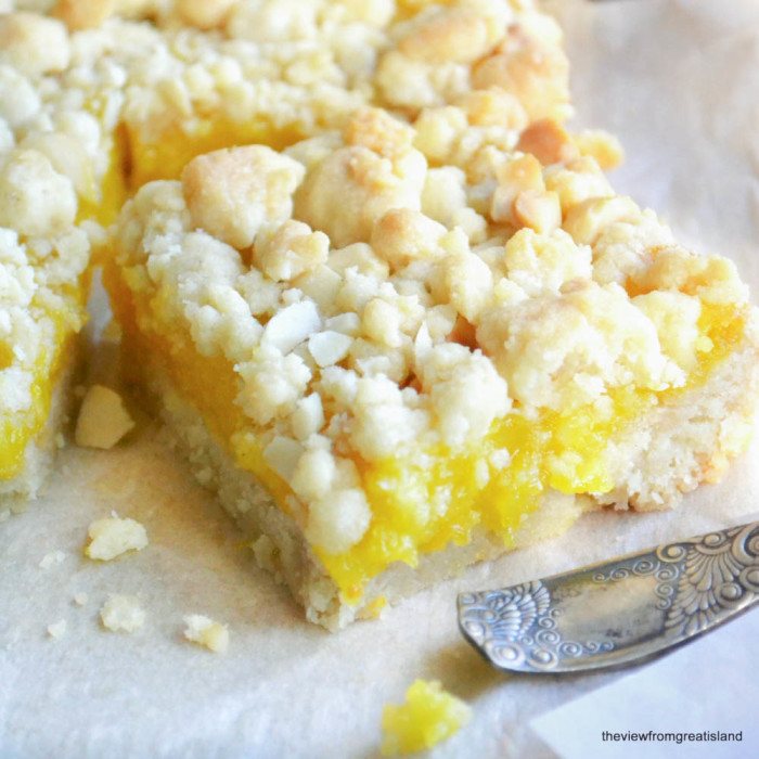 Meyer Lemon Macadamia Crumble Squares Recipe | HeyFood — heyfoodapp.com