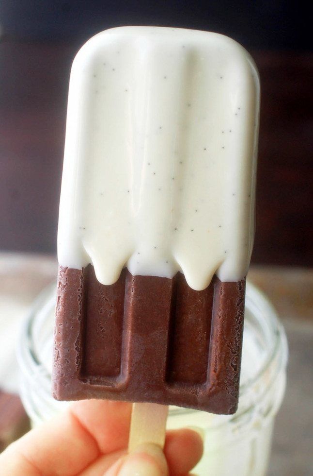 Dutch Cocoa Popsicles with Vanilla Bean Magic Shell Recipe | HeyFood — heyfoodapp.com