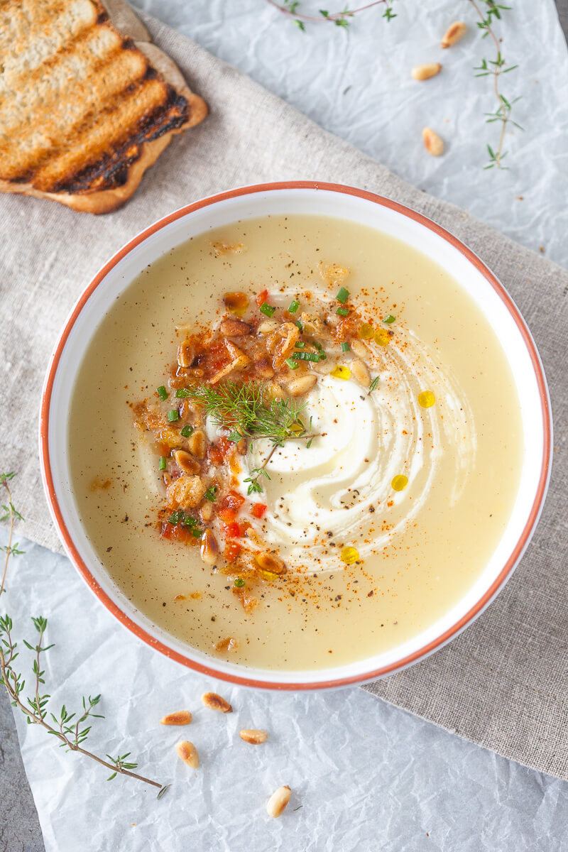 Garlic and Potato Cream Soup Recipe | HeyFood — heyfoodapp.com
