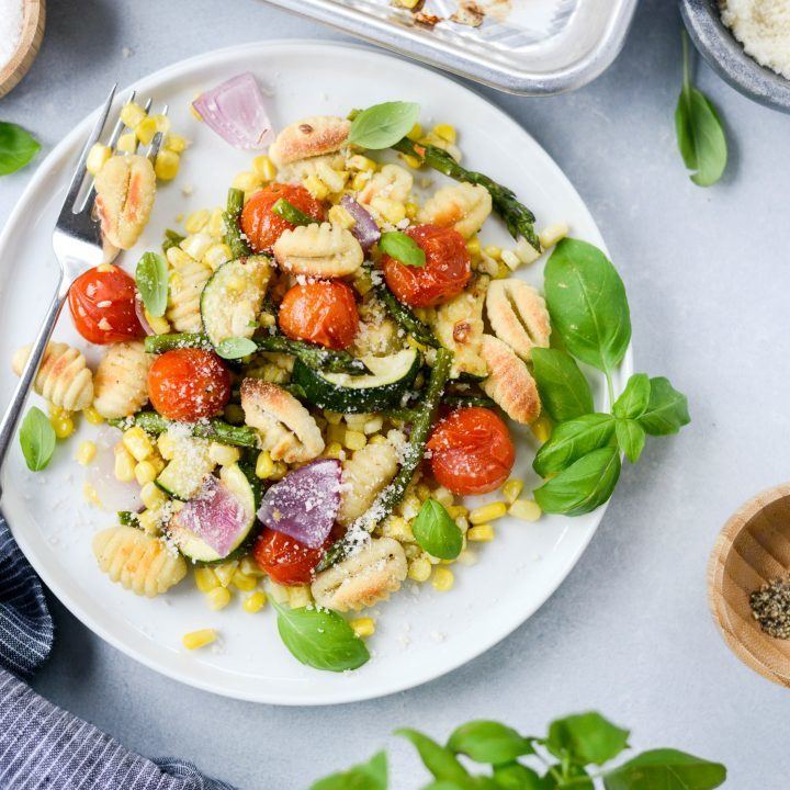 Sheet Pan Gnocchi with Summer Vegetables Recipe | HeyFood — heyfoodapp.com