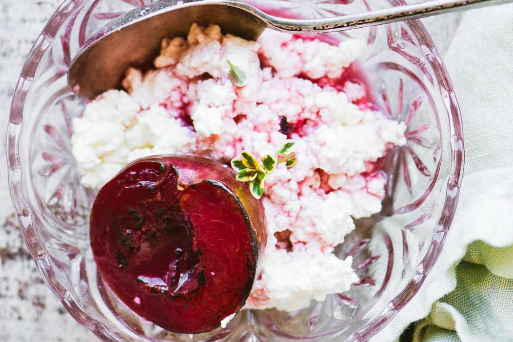 Honey Roasted Plums with Fresh Ricotta Recipe | HeyFood — heyfoodapp.com