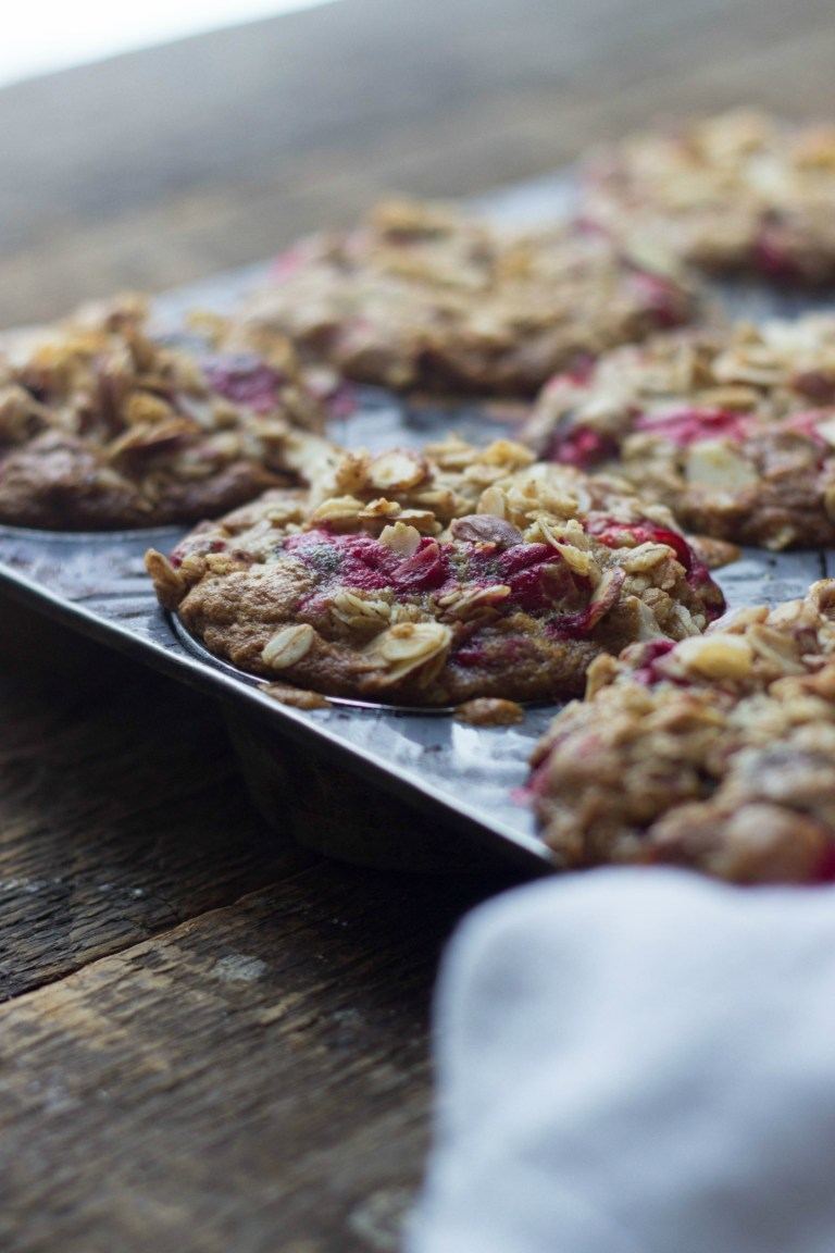 Cranberry Ginger & Almond Crunch Muffins Recipe | HeyFood — heyfoodapp.com